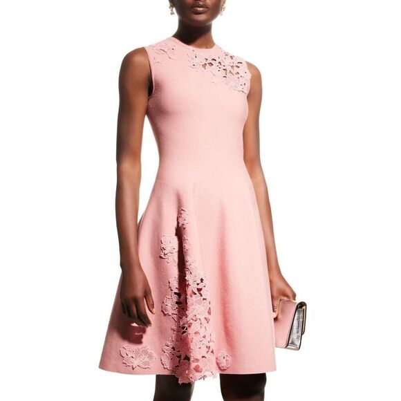 NWT Oscar De La Renta Flared Guipure  Lace Embellished Dress Medium (009) - Picture 1 of 16